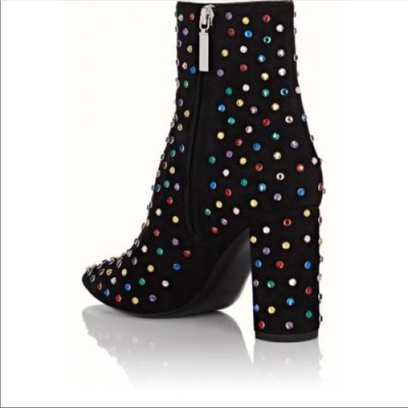 NWT SAINT LAURENT SUEDE BETTY CRYSTAL BOOTIE - Picture 2 of 8